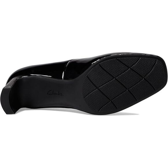 NWT Clarks Women's Kyndall Iris Pump, Black Patent Synthetic, 10 Wide - Picture 4 of 6